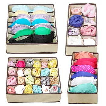 

Underwear Storage Box Bra Organiser Wardrobe Organizer Drawer Divider for Bras Panties Scarf Socks Home Closet Organizers