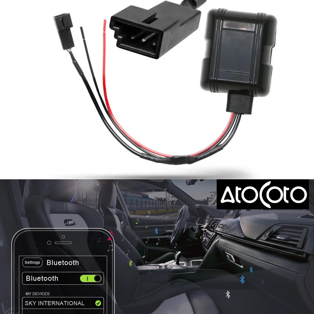 Автомобильный Bluetooth модуль AtoCoto AUX адаптер 3 контактный кабель для BMW BM54 E39 E46 X5