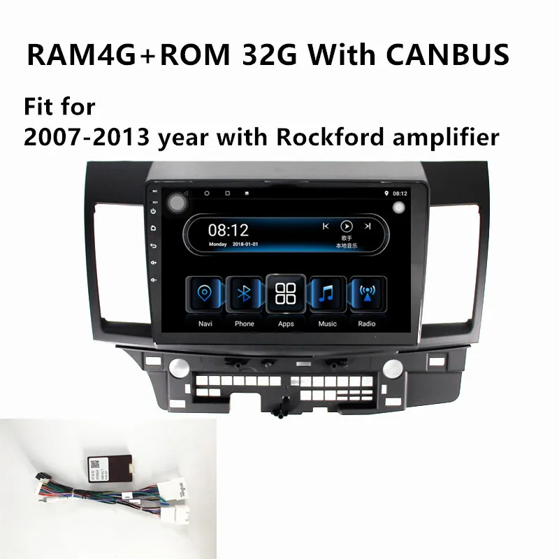 Perfect IPS Car GPS radio 8Core 4G+32G Android8.1 Multimedia Player for Mitsubishi Lancer 2007-2018 with radio BT stereo FM WIFI 7