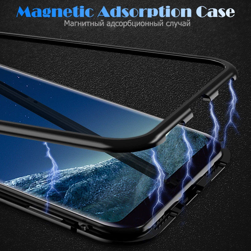 Magnetic Adsorption Phone Cases For Samsung Galaxy S8 S9 Plus S8+ S9+ Note 8 Note 9 Metal Magnet Absorption 360 Case Glass Cover Magnetic Adsorption Phone Cases For Samsung Galaxy S8 S9 Plus S8+ S9+ Note 8 Note 9 Metal Magnet Absorption 360 Case Glass Cover