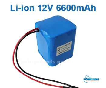 

SuPower 10.8V 11.1V 12V 12.6V 6600mAh Lithium Li-ion Rechargeable Battery Pack Max 4A with built-in protection circuit board PCB