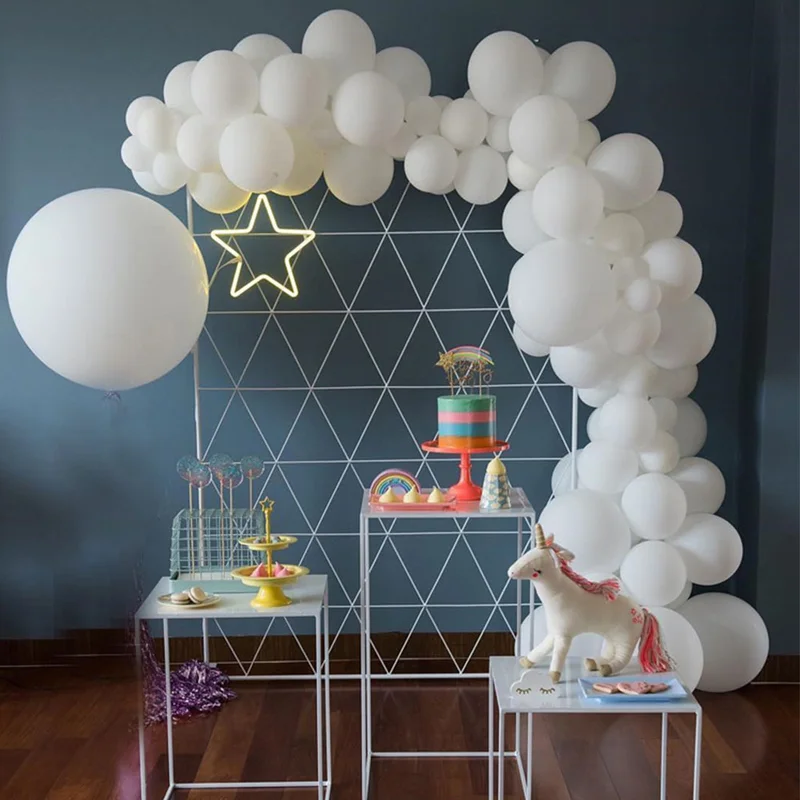 

109Pcs/set 10 / 18 / 36 Inch Macaron White Balloons Arch Garland Happy Birthday Balloons Baby Shower Wedding Party Decoration