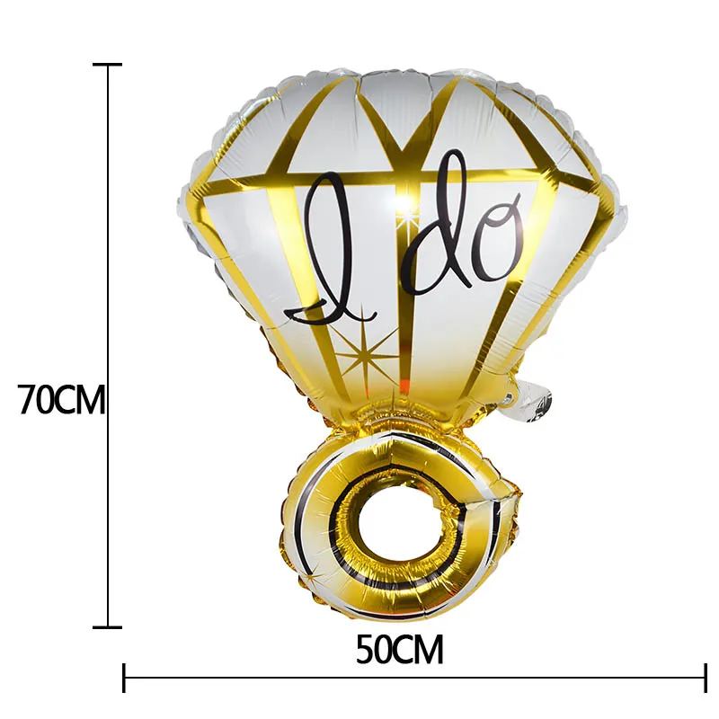 1Pc New Engagement Bride Ring Aluminium Foil Balloon Diamond Ring Shaped Aluminum Balloons Wedding Party Wedding Room Decoration