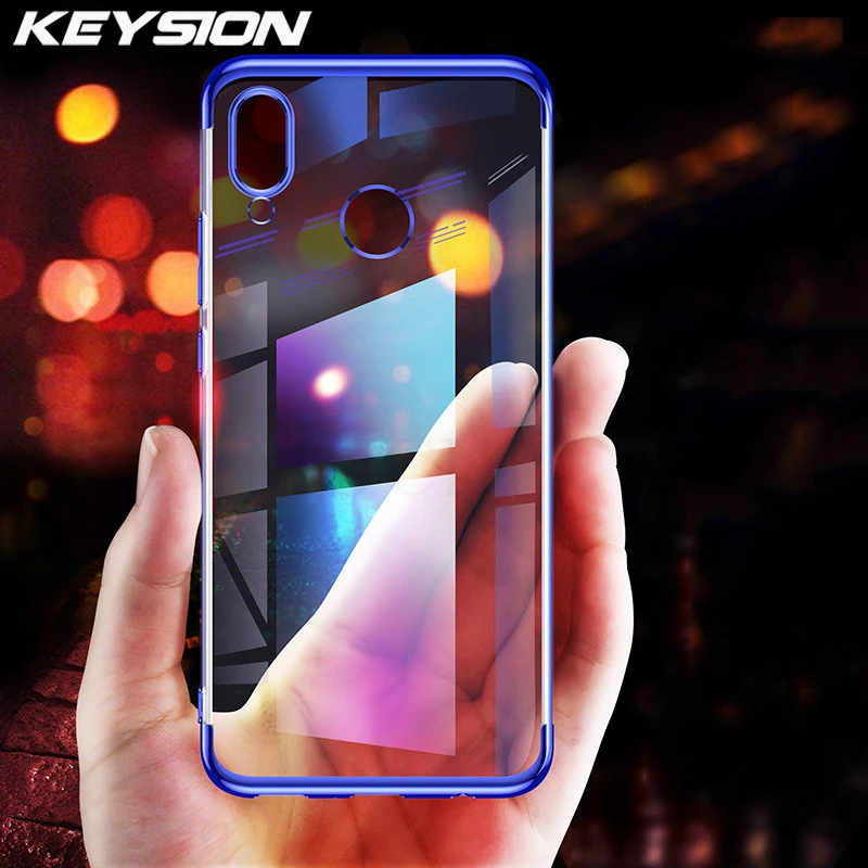 KEYSION Phone Case for Samsung Galaxy M30 M20 M10 Luxury Laser Plating Soft TPU Clear Back Cover A40 A40S |