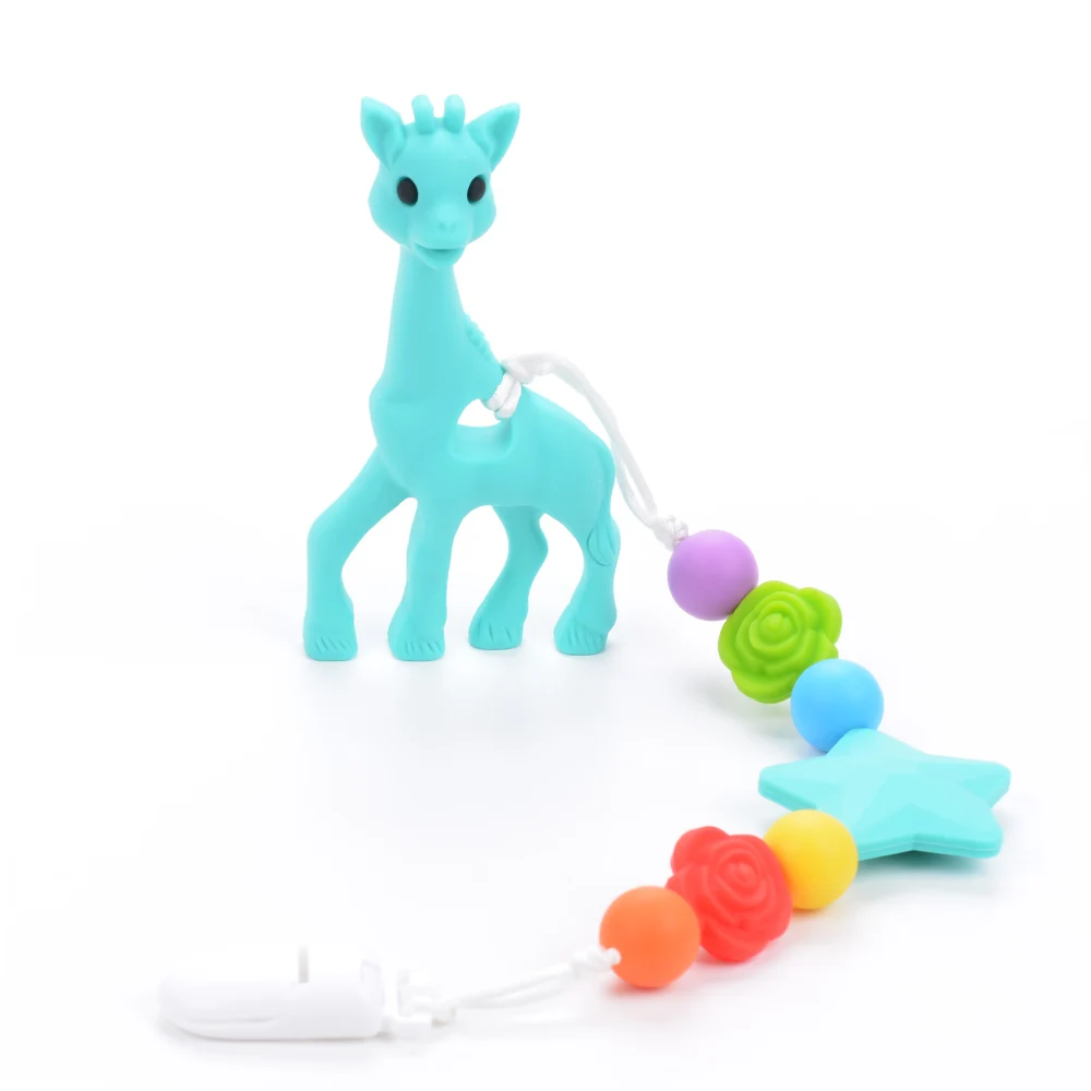 Silicone Teether Baby Teething Food Grade jewelry Pacifier Clip Silicone Beads Dentail Care Nursing BPA Free