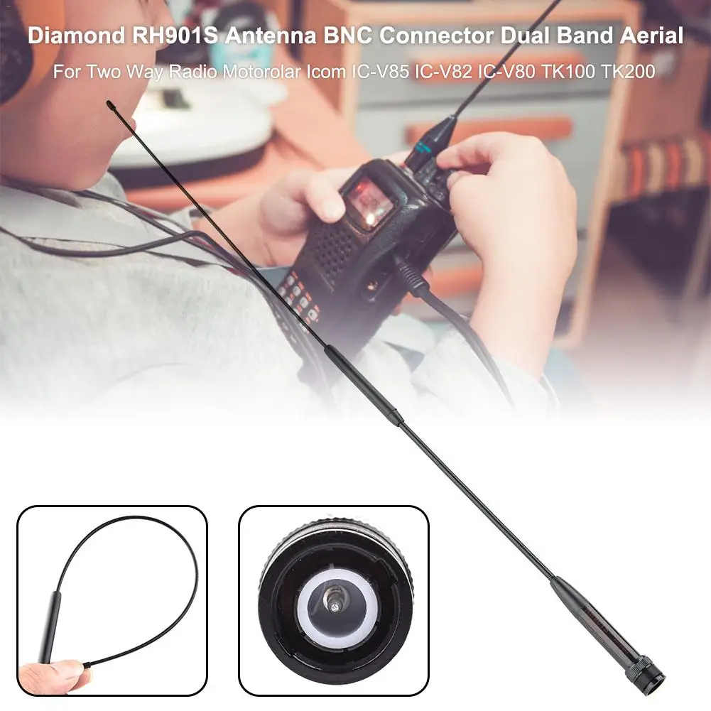 

Hand Dual Band Aerial Antenna Diamond RH-901S BNC Connector For Two Way Radio Motorolar Icom IC-V85 IC-V82 IC-V80 TK100 TK200