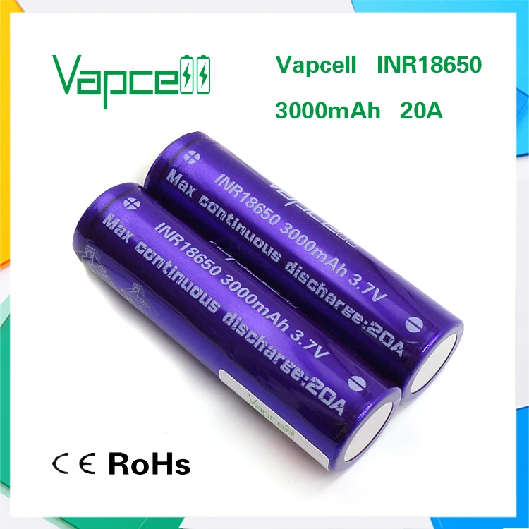 1 шт. VAPCELL 18650 батарея 3000 мАч 20A 3,7 в перезаряжаемая батарея высокой мощности литиевый литий-ионный дым E-CIG аккумулятор IMR vape cell