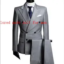Изготовленные На Заказ лучшие продажи жениха двубортные мужские свадебные серые костюмы смокинги жениха для мужчин Maillot Homme(куртка+ брюки+ галстук