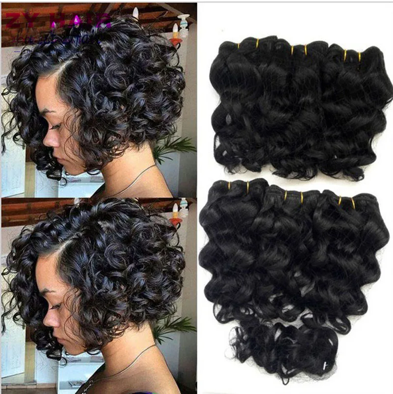 Summer New 8 inch Deep wave Tissage Bresilienne Queen Weave Beauty Deep Curly Short Hair With Closure West Kiss Virginhair Deals