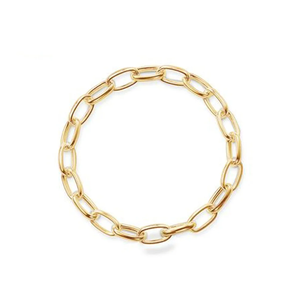 Золотой Цвет Простой браслет с одним кликом ссылка Fit Подвески для женщин, Европейский самый модный ювелирный браслет Сделай Сам аксессуары