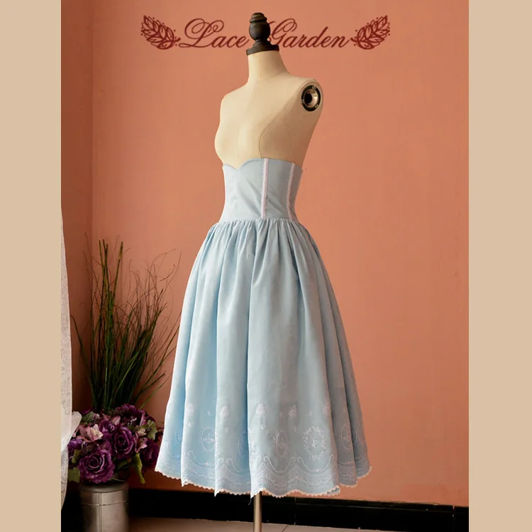 Женская модная кружевная садовая юбка с цветочной вышивкой и высокой талией