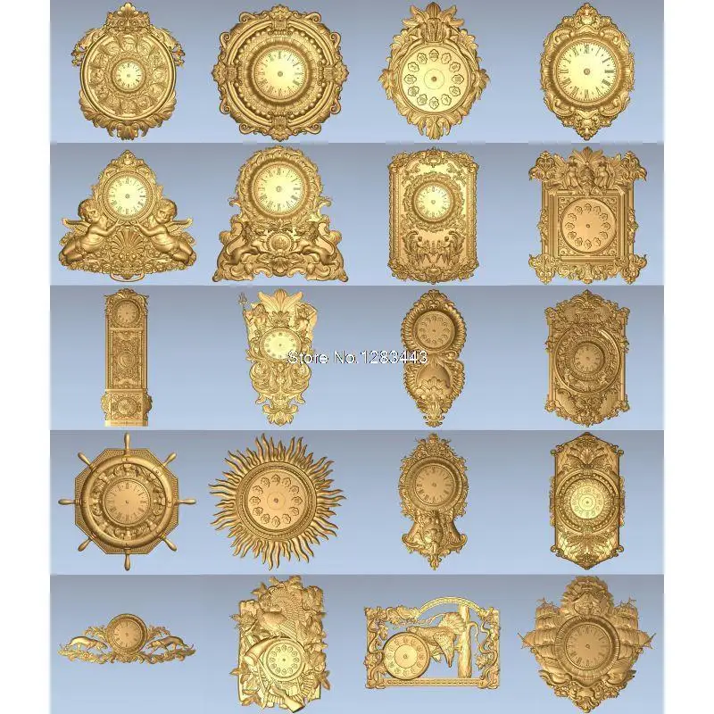 20 шт. 3d модель STL relief для ЧПУ формат Horologe cnc stl artcam vectric aspire|stl relief|3d model stlmodel |