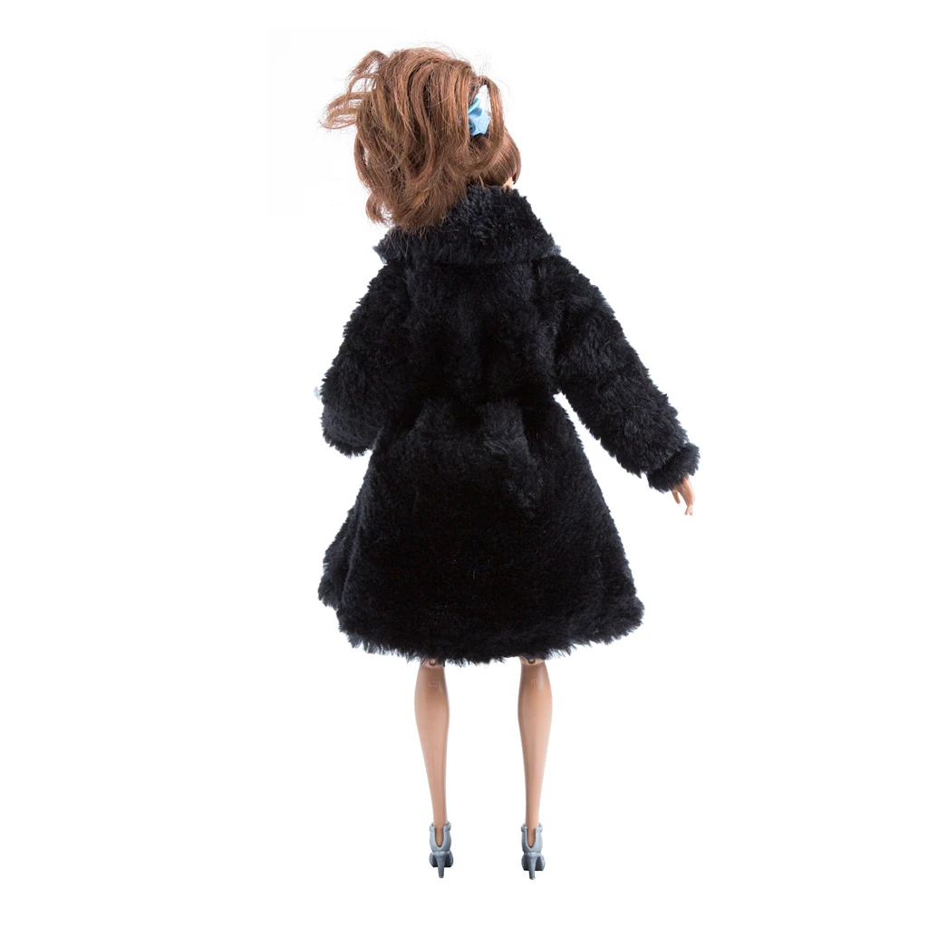 Doll Clothes Fashion Plush Overcoat Outwear for 1/6 Barbi BJD SD Dolls Clothing Dress Up Clothing Dolls Accessory Birthday Gift