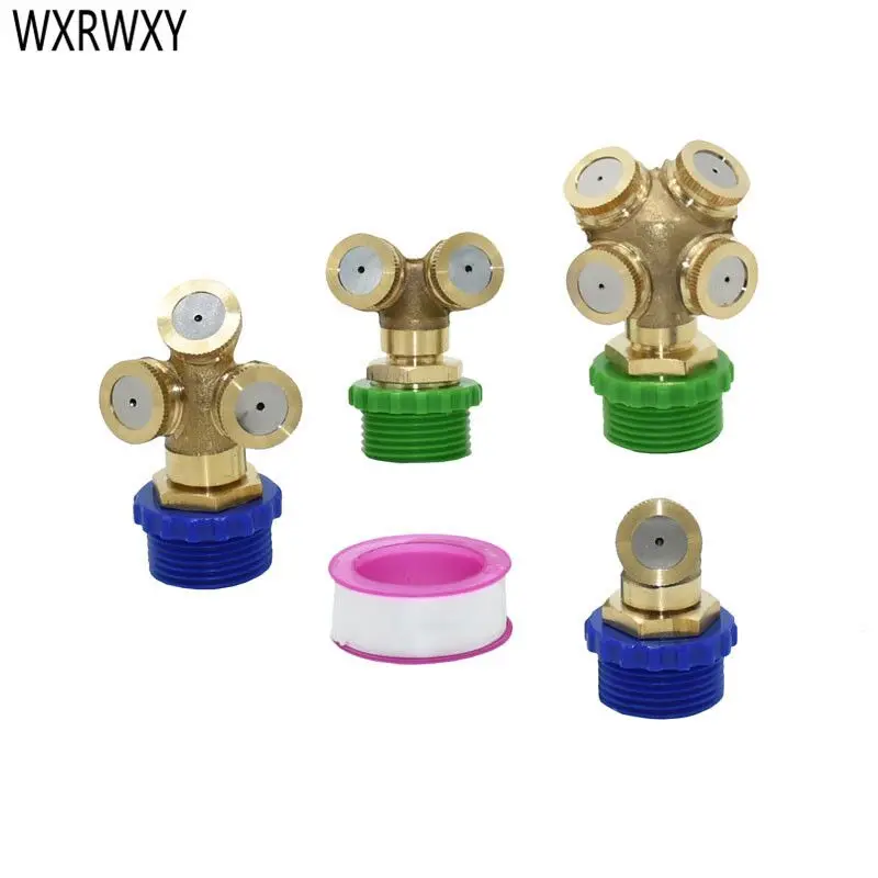 

Male 1/2 3/4 Brass Spray Misting Nozzle refraction Fog nozzle 1 2 3 4 Hole Garden Sprinklers Irrigation Watering Fitting 1PCS