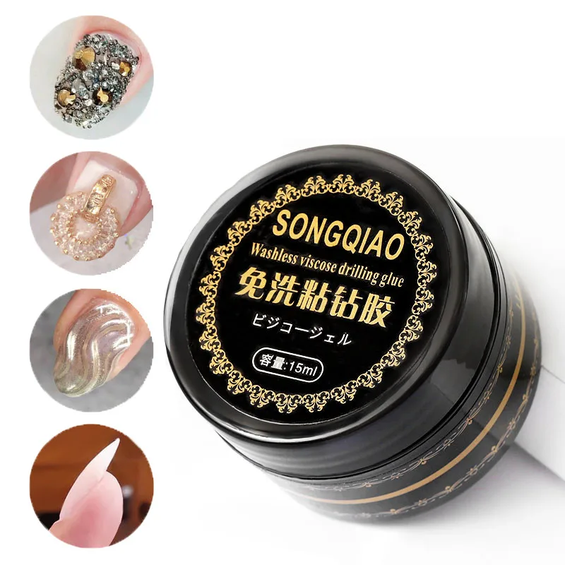 

15ml Washless Nail Art Glue Gel Manicure Adhesive Rhinestone Sticker Adhesive Jewelry Diamond Beauty Nail Drilling Glue #TF