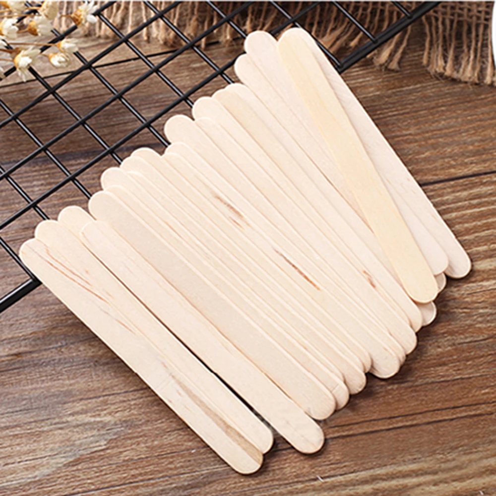 50pcs/lot Disposable Wooden Sticks for Popsicle Mold Natural Tasty Ice Cream Sticks Summer DIY Gadget Body-cooling Accessories