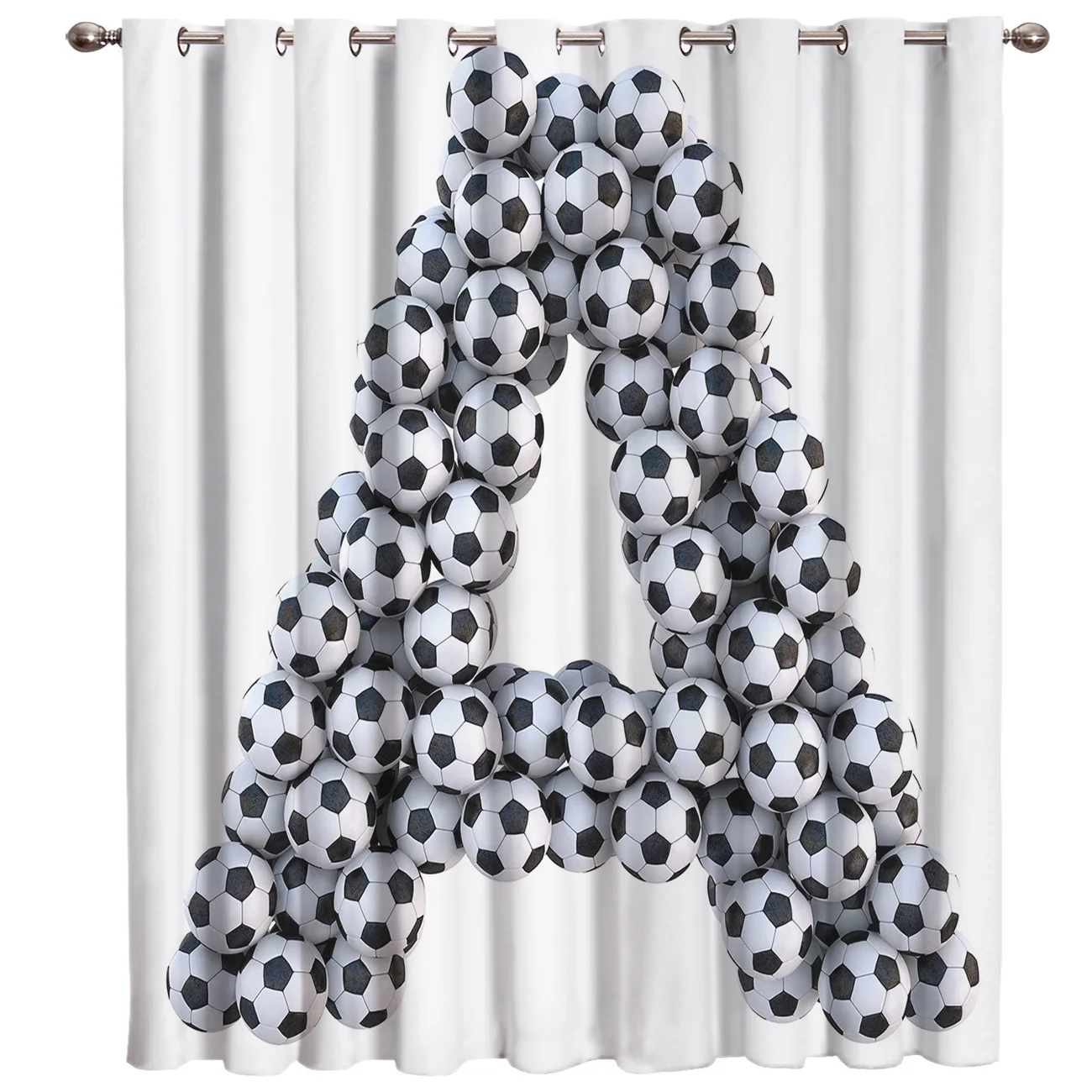 

Letter A Shape Soccer Football Text Window Treatments Curtains Valance Room Curtains Large Window Bathroom Kitchen Bedroom Decor