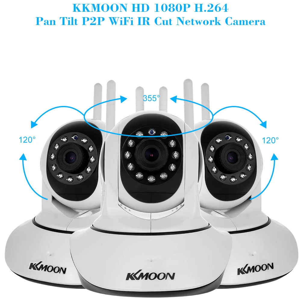 Kkmoon 1080 P Беспроводной WI-FI IP Камера HD 2MP телеметрией двухстороннее аудио ночного видения телефон приложение Управление обнаружения движения TF слот для карты C Ip-kамера