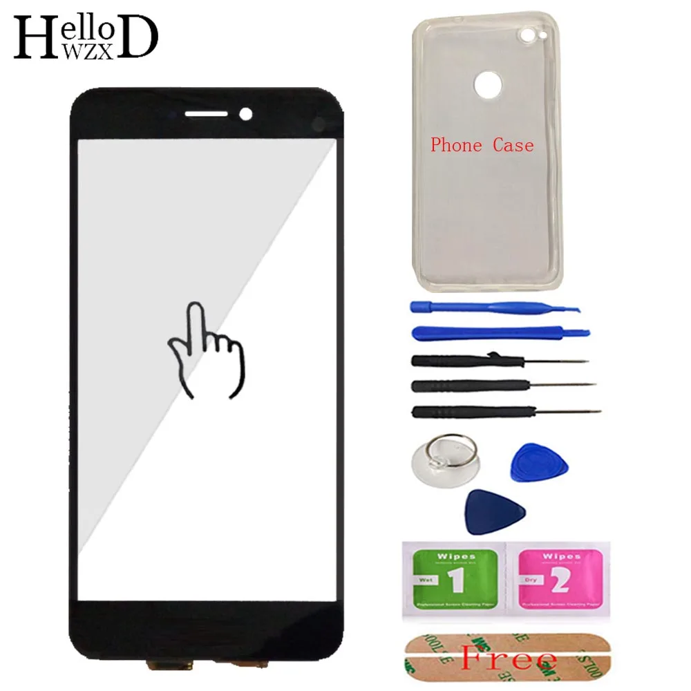 

5.2'' Mobile Touch Glass TouchScreen For HuaWei P8 Lite 2017 Touch Screen Glass Digitizer Panel Front Glass Sensor + Phone Case