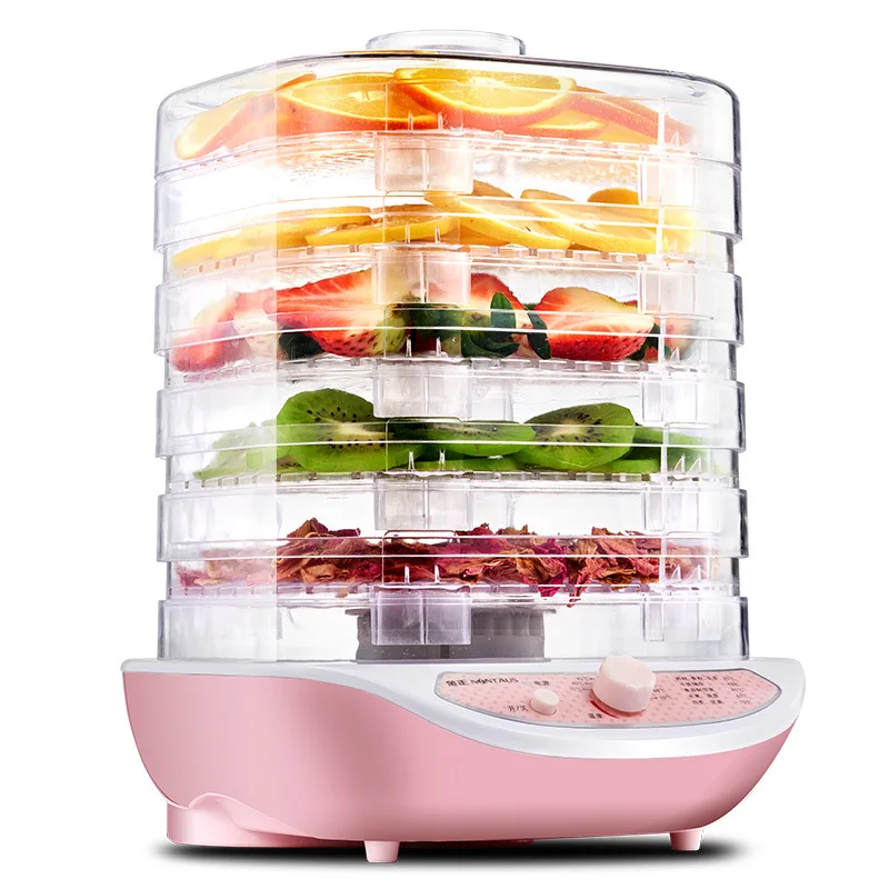 PINK 5 Layers Mini Food Dehydrator Pet Meat Dryer Fruit Vegetables Meat Dried Machine Multiple Protection Height Adjustable