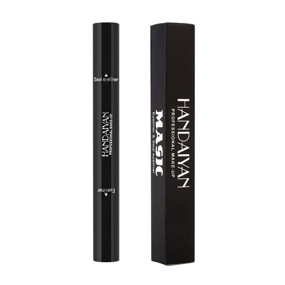 Black Dual-ended Eyeliner Pencil with Stamp Waterproof Liquid Wing Eye Liner Cosmetics Easy Makeup Black Dual-ended Eyeliner Pencil with Stamp Waterproof Liquid Wing Eye Liner Cosmetics Easy Makeup