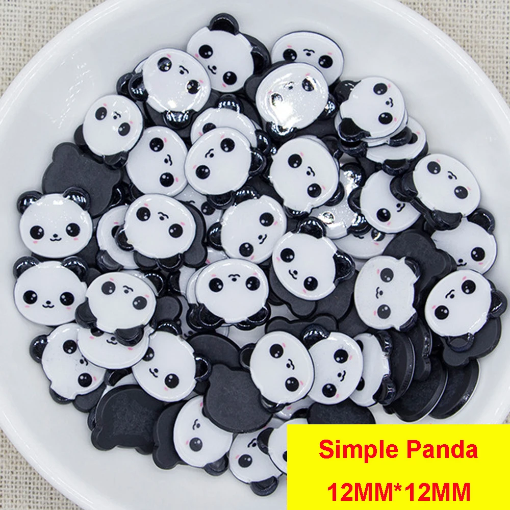 

100pcs/lot Small Size Cartoon Cute Panda Head Flatback Resin Planar Resin Cabochon DIY Craft Embellishments Accessories AE40