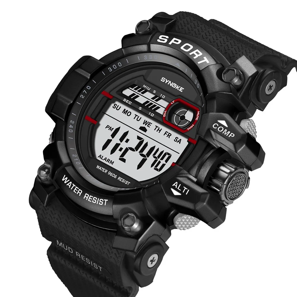 

SYNOKE Multi-Function 30M Waterproof Watch LED Digital Double Action Watch LED Military Waterproof Men Wristwatches