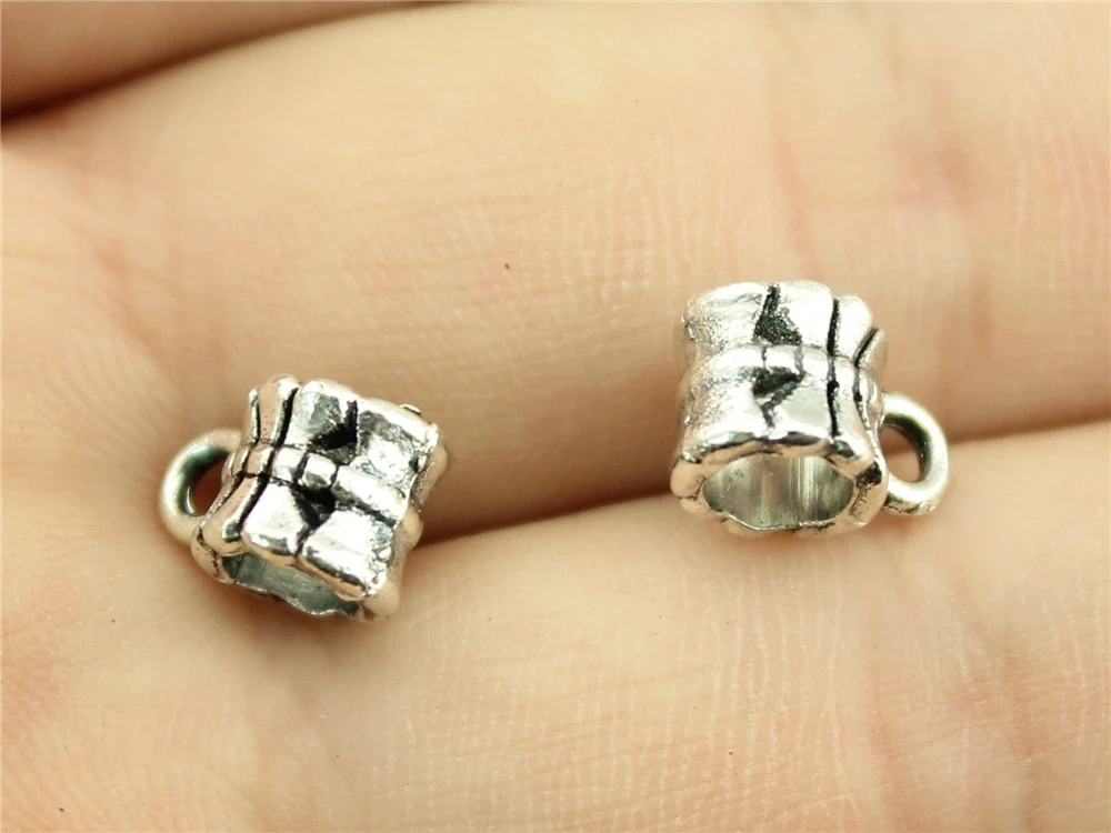 

WYSIWYG 20pcs 10x7mm Bails Beads For Jewelry Making DIY Necklace Bracelet Antique Silver Charm Bails Beads