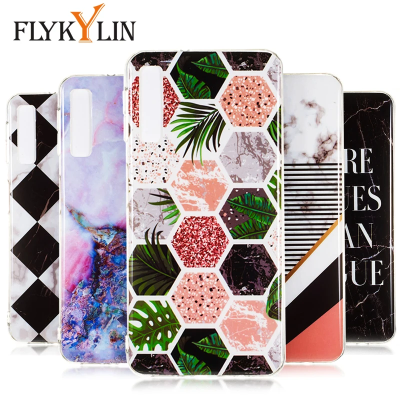 FLYKYLIN мраморный чехол для Samsung Galaxy A7 2018 Чехлы A6 Plus Coque A8 телефона Мягкий ТПУ