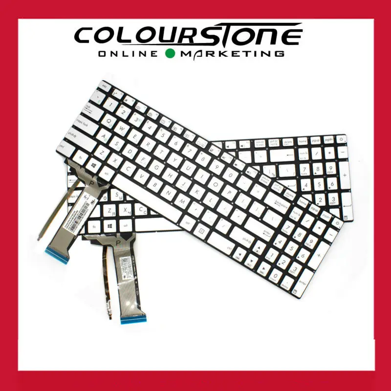 RU Клавиатура для ноутбука Asus N551 9Z. N8BBC. P01 PK13183110S ру серебро с подсветкой клавиатуры
