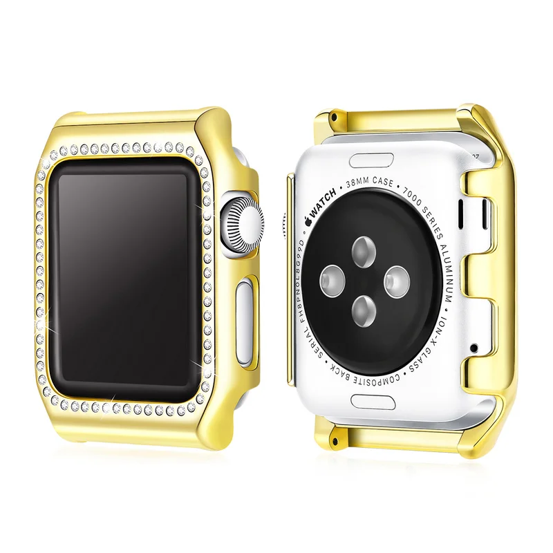 Роскошный Металлический Алмазный защитный чехол для Apple Watch 38 мм 42 серия 3 2 1 Iwatch