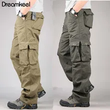 Камуфляжные тактические военные брюки карго, мужские хлопковые свободные военные брюки, брюки размера плюс, Тактические Брюки Y