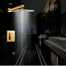 Foyi 8 20*20cm Shower Head Rainfall Concealed Thermostatic Shower Set Panel Embedded Ceiling insert wall mount shower faucets hm 20 led shower head rainfall thermostatic shower set 6 massage body jets panel embedded ceiling 3 ways concealed