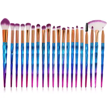

20 PCS Per Set Professional Diamond Shaped Makeup Brushes Eye shadow Eyeliner Concealer Contour Foundation Cosmetic Brushes Set