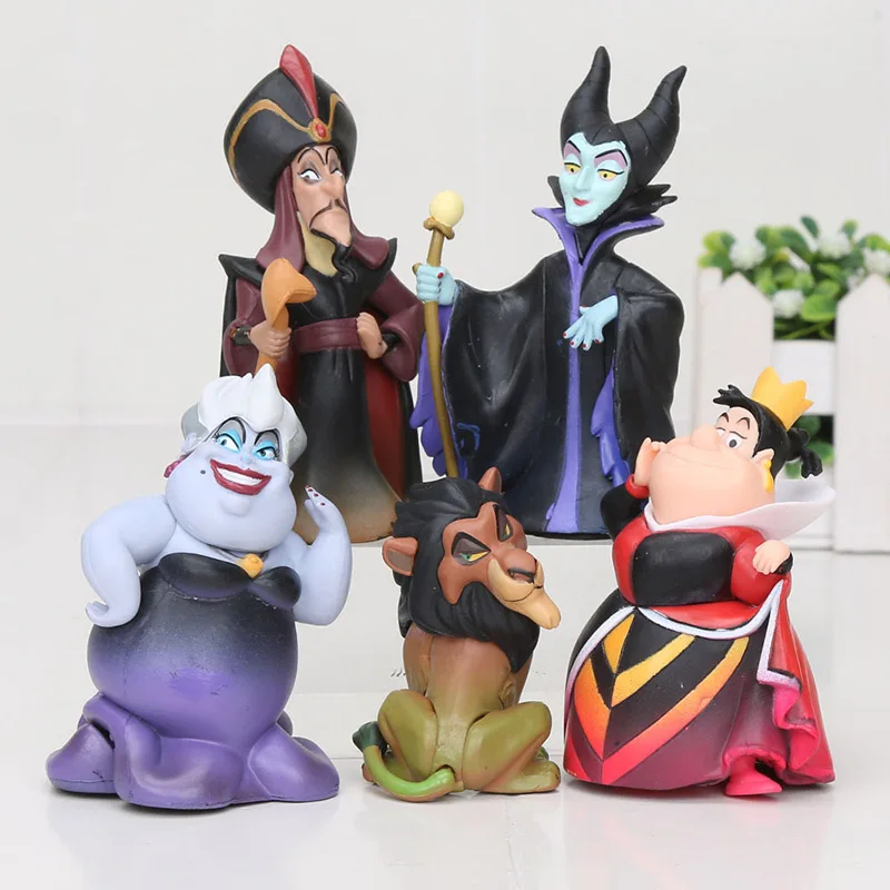 

Cartoon Witch Villains Malefice Ursula The Red Queen Scar Jafar lion Q Posket Princess PVC Figures Collection Toys