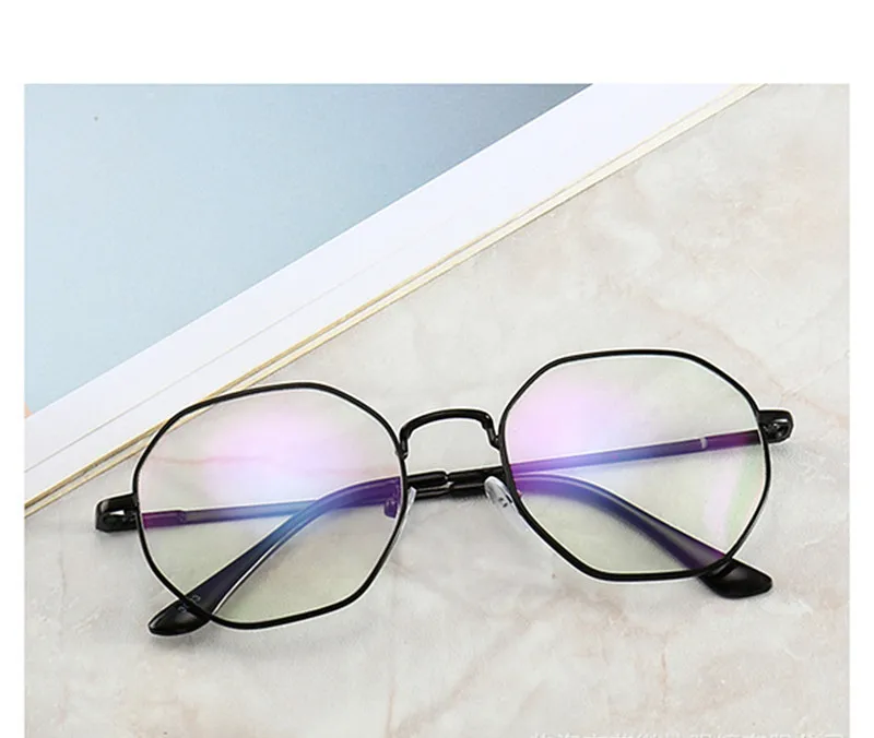 Men Vintage Anti Blue light Glasses Frame Round Women Lens Myopia Optical Mirror Simple Metal Anti-blue Clear Eyewear Frames