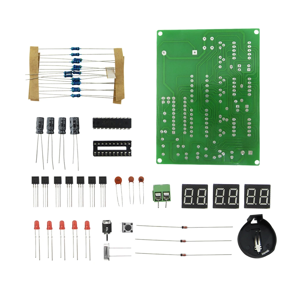 

5pcs DIY Kits AT89C2051 Electronic Clock Digital Tube LED Display Suite Electronic Module Parts and Components DC 9V - 12V