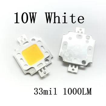 

100pcs X 10W White COB 6000K-6500K 33mil High Power LED 27-30V 1000LM COB LED lamp Integrated Chip SMD For DIY Free Shipping