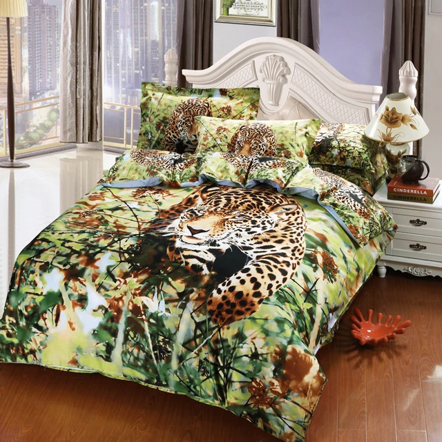 jungle animal cheetah print 3d bedding set 100 cotton bedroom sets cheetah bed sheets