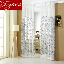 Rural Curtains For Modern Simple Living Room Leaves Embroidered Voile Window Screen Yarn Curtains Tulle Custom Made T&203 #20