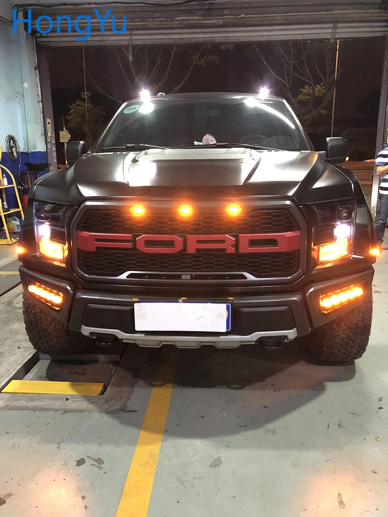 Для Ford Raptor SVT F150- дневные ходовые светодиодные дневные ходовые огни противотуманная лампа фары с желтым сигналом поворота