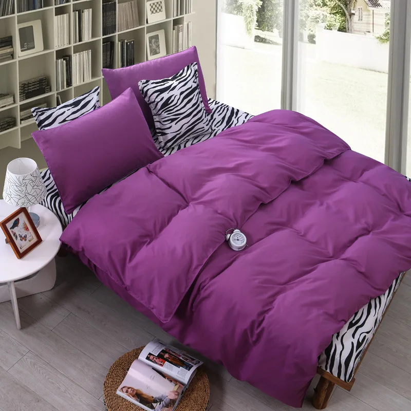 2016 4Pcs Home Leopard Solid Bedding Sets Flowers Cotton Bedding Set King Size Bed Sheet Duvet Cover Pillows Quilt No Comforter