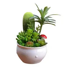 Творческий искусственных растений кактус декоративный из белой керамики горшок поддельные суккуленты реалистичные растения для стол украшения