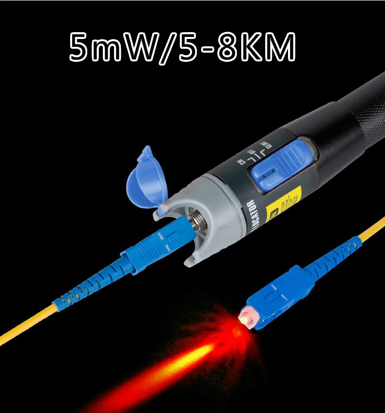 Визуальный дефектоскоп(VFL) 5 МВт ST/SC/FC Интерфейс волоконно-оптический кабель метр тестер с 2,5 мм разъем 5~ 8 км для сети FTTx