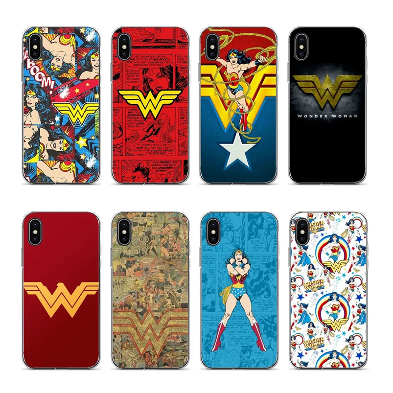 

OUTMIX Wonder Woman Soft silicone Cover case For iPhone 8 8plus 7 7plus 6s 6sPlus 5 5S SE XSMax X XS XR