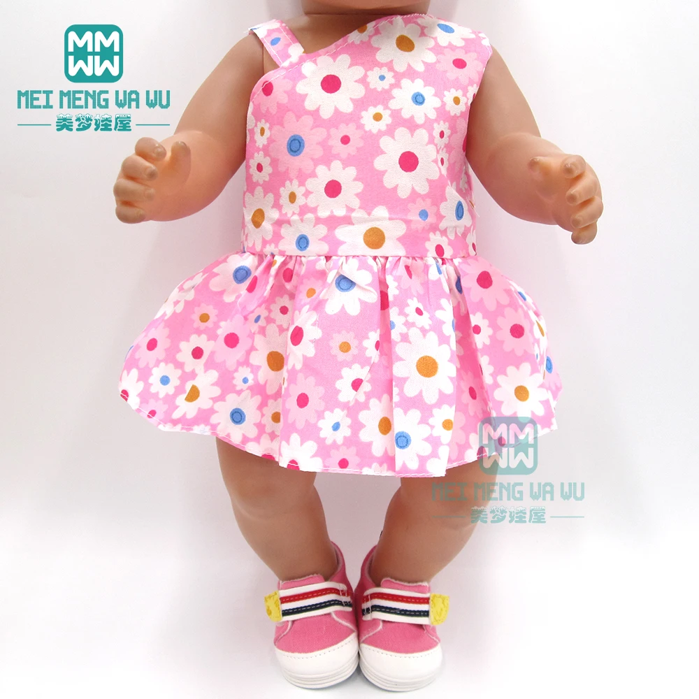 Одежда для куклы 43 см; платье для новорожденной куклы с героями мультфильмов; эластичное платье для девочек