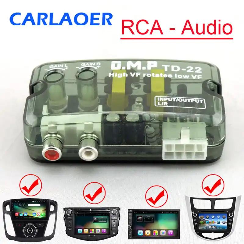 Car Speaker to RCA Level Adaptor High to Low Sockets Auto Line Out Audio Comverter Sound