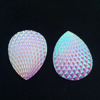 

6pcs/Lot Drop stick Resin Crystal white AB Flat Back Resin Rhinestone For Dress Garment Bag -B990