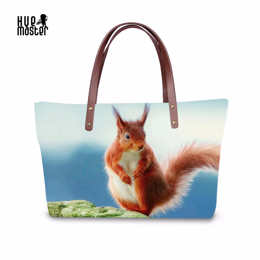 نساء حمل حقيبة السنجاب يطبع حقائب قدرة عالية النيوبرين مادة عادية الأعلى مقبض حقائب bolsas دي برايا sac فام الرئيسي