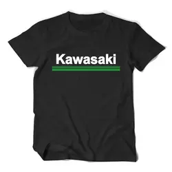 Новый стиль 2018 мотоцикл хлопок Kawasaki футболка футболки платье с короткими рукавами мальчиков подростков лето